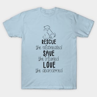 RESCUE SAVE LOVE (in black) T-Shirt